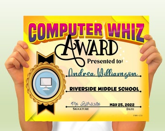 Computertechnologie PowerPoint-certificaat, PowerPoint-certificaat, Computer, Sjablonen, Bewerkbare certificaten, Digitale download