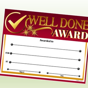Well Done Certificates, PowerPoint Certificates, School Certificates, Templates, Editable Certificate