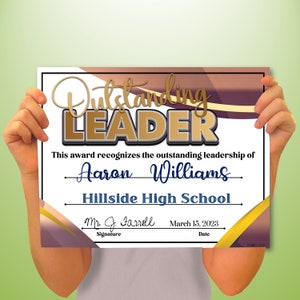 Leadership PowerPoint Certificate, PowerPoint Certificate, Templates, Editable Certificates, Digital Download