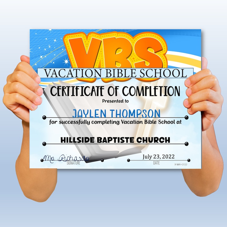 Vacation Bible School Ribbons For Graduation Vacation Bible School Certificate, Powerpoint, Templates, Editable ...