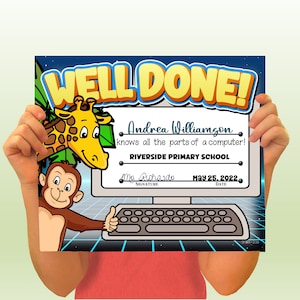 Computer Technology PowerPoint Certificate, PowerPoint Certificate, Computer, Templates, Editable Certificates, Digital Download