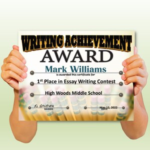 Writer PowerPoint Certificate, PowerPoint Certificate, Writer, Templates, Editable Certificates, Digital Download