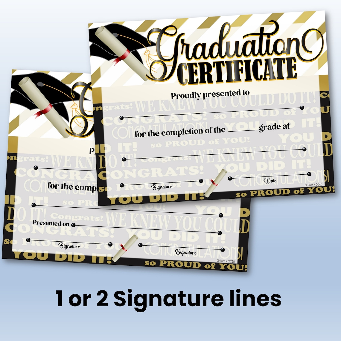 Graduation Certificate With Money Card, Powerpoint Certificates, School ...