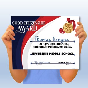 Citizenship Certificate, PowerPoint Certificates, School Certificates, Templates, Editable Certificates, Digital Download