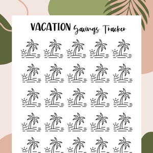 Vacation Savings Tracker Printable I PDF Instant Download I Savings Challenge