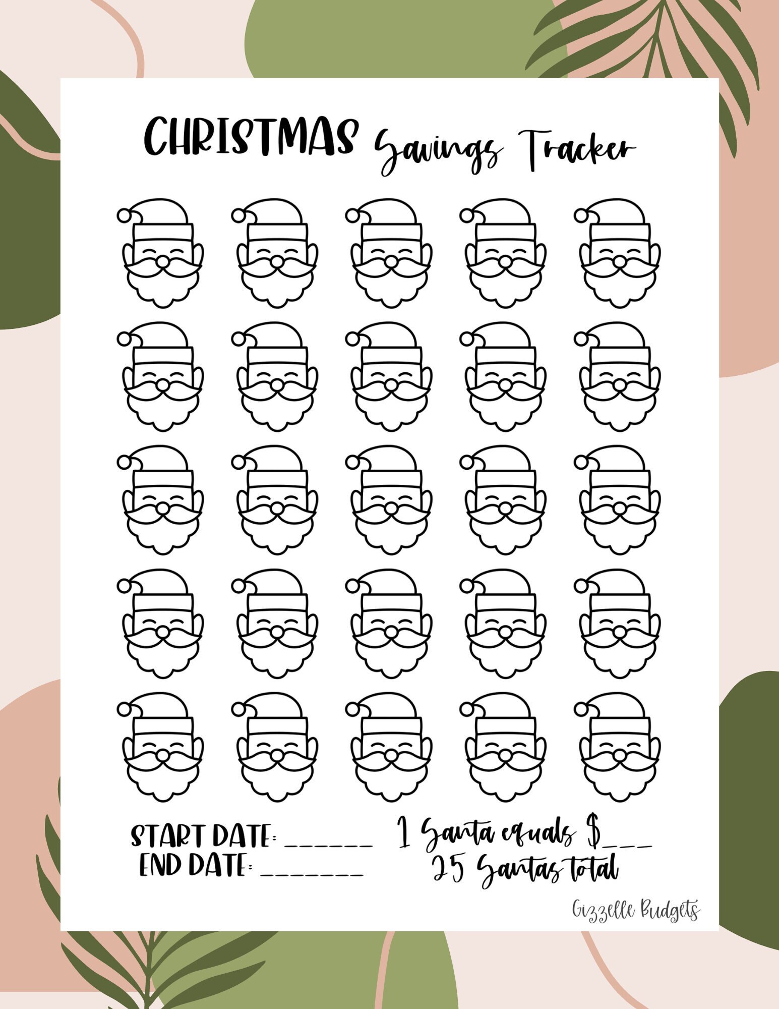 Christmas Savings Tracker Printable I PDF Instant Download I Savings Challenge - Etsy for Free Printable Christmas Savings Tracker
