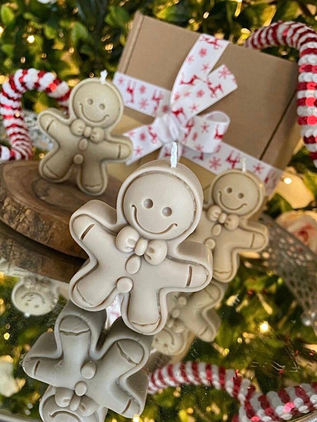 Gingerbread Man Candles Set of Three Gingerbread Candles Etsy UK