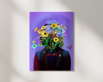 Lebendige florale abstrakte Kunst Druck, Natur inspirierte Wanddekoration, Blumenkunst, Natur inspirierte Kunst, abstrakte Blume, farbenfrohes Dekor