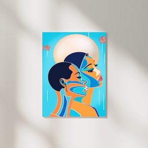 Modern Line Art Print – Minimalist Faces Wall Decor, modern line art, minimalist decor, abstract faces, contemporary art