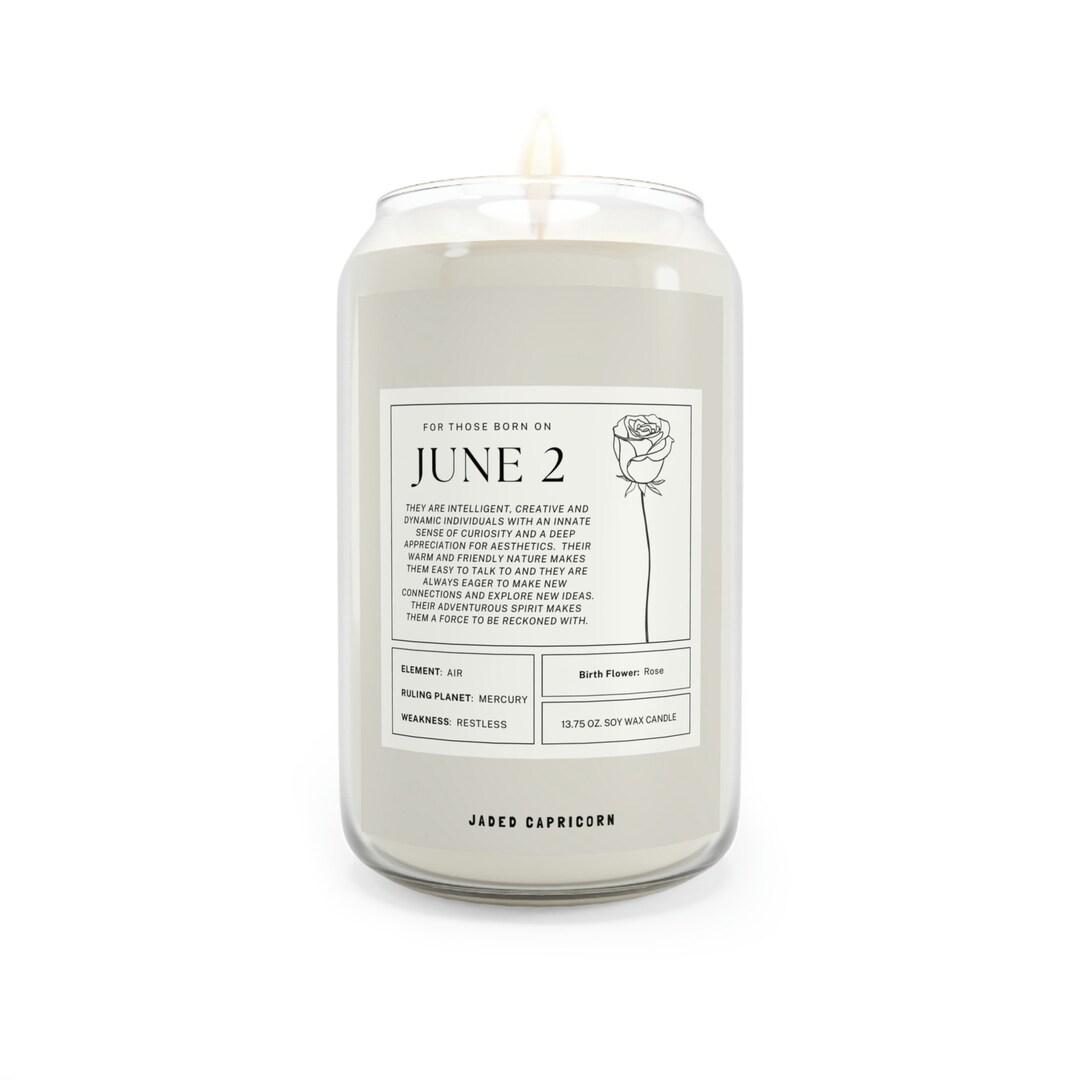 June 2 Birthday Horoscope Candle Zodiac Gemini Gifts For Etsy