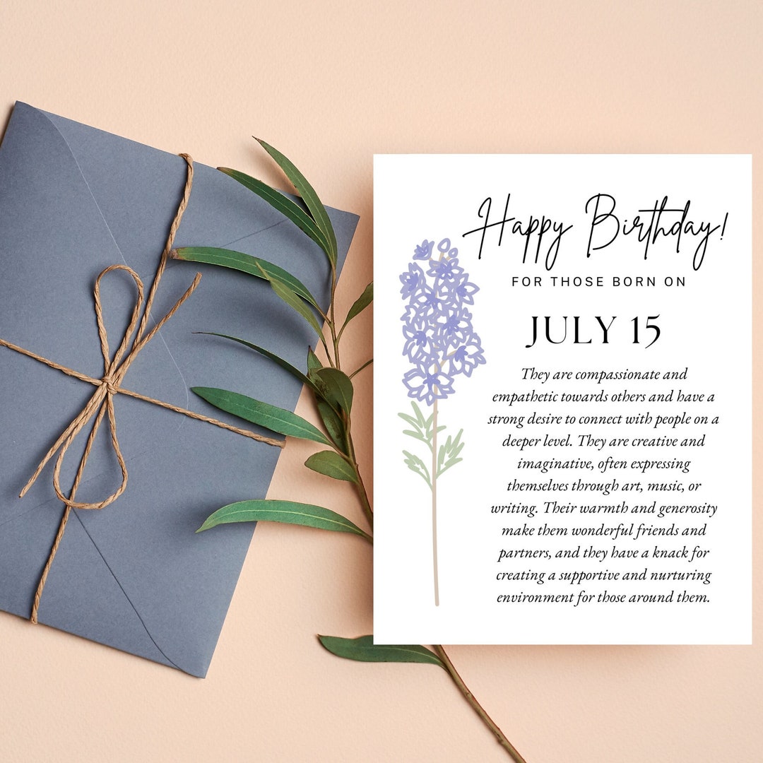 july-15-birthday-birthday-card-for-her-keepsake-card-etsy