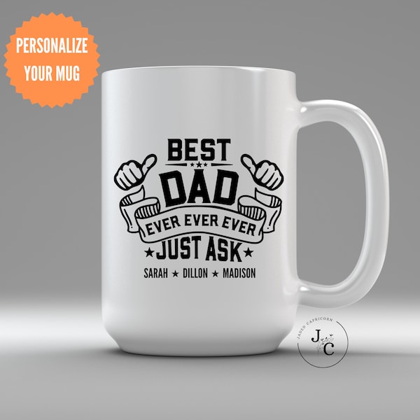 Funny Dad Gift From Kids Personalized Fathers Day Coffee Mug Custom Daddy Birthday Gift From Daughter Son Christmas Gifts For Husband