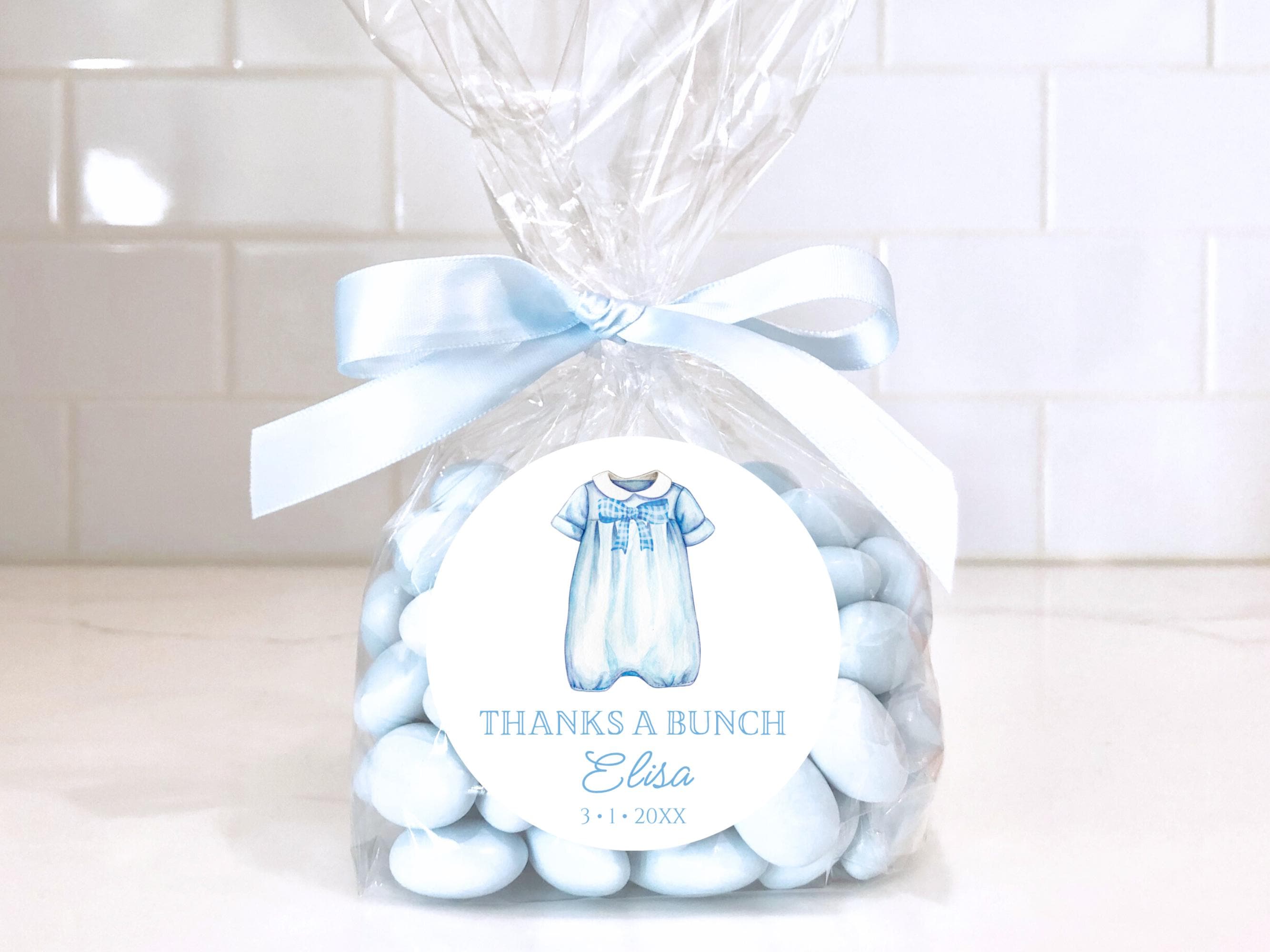 Personalized Blue Romper Baby Shower Favor Labels: Infant Boy Party ...