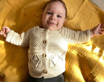 Baby cardigan,Baby jacket,hand knitted Baby cardigan,organic baby cardigan