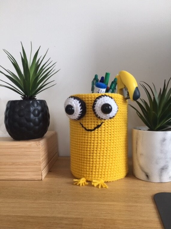 Grenouille Cache-Pot Au Crochet Pour Le Bureau