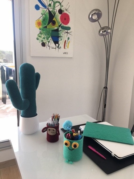 Grenouille Cache-Pot Au Crochet Pour Le Bureau