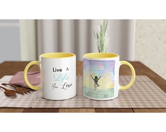 Yoga Tree Pose Sunset Mug (11 Oz)