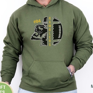 Personalized Football Hoodie, Custom Football Sweatshirt, Football Team Gift, Football Player Name & Number