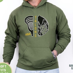 Personalized Lacrosse Hoodie, Custom Lacrosse Sweatshirt, Lacrosse Team Gift, Lacrosse Player Name & Number, Team Colors