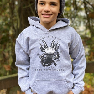 Kids Axolotl Shirt, Cute Youth Axolotl Hoodie for Kids, Just Chillin&#39; Like an Axolotl Kids Hoodie Gift for Kids