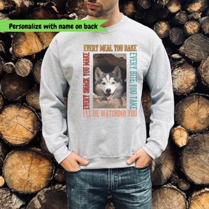 Personalized Siberian Husky Sweatshirt for Husky Mama, Funny Husky Gift for Husky Dad, Unisex Crewneck Siberian Husky Shirt