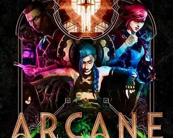 Arcane inspired League of Legends Poster Print, Jinx, Vi, Caitlyn (A4, A5)