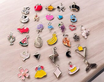 Cute Whimsical Pretty Charm Necklaces | Small Love Hearts Birds Fruits Aesthetic Gift