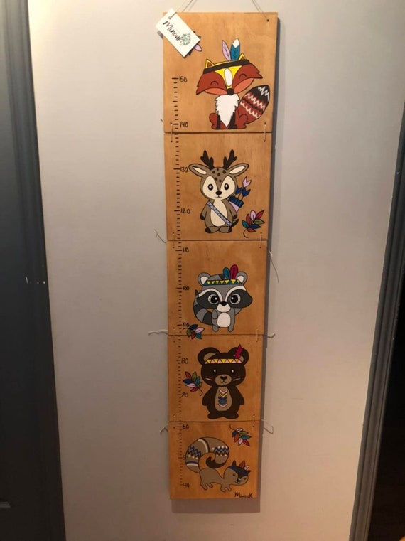 Wooden Ladder Scale of Size Growth Personalized House - Etsy