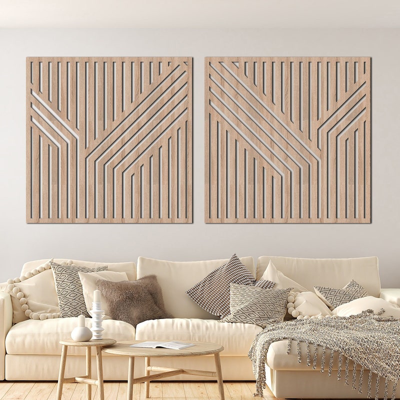 Geometric Wood Wall Art - Etsy