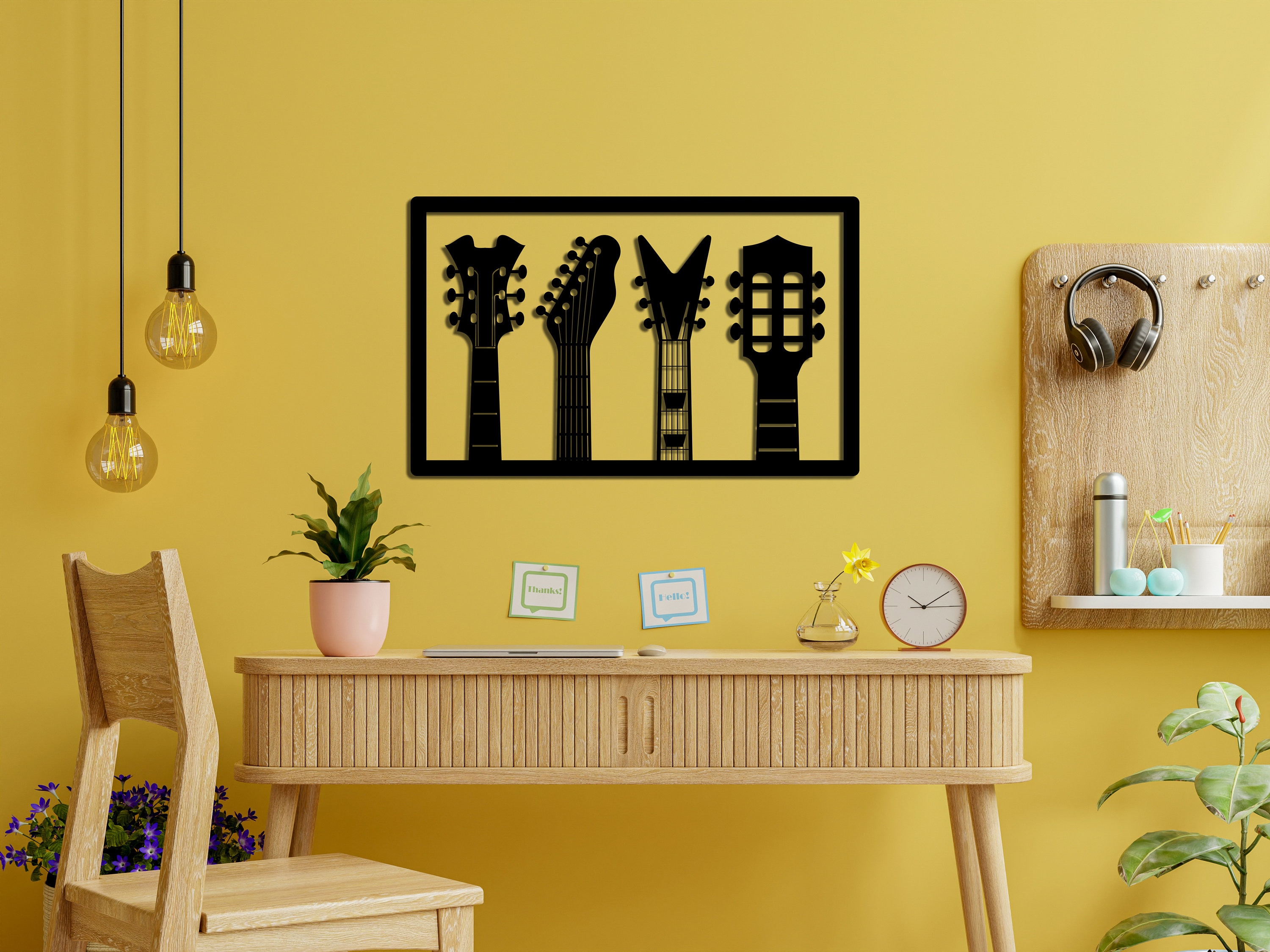 Electric Guitar Wood Wall Art Modern Wall Art Wooden Wall Etsy