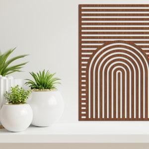 Rustic Boho Beauty Set of 3 Wood Wall Art - Mid Century Modern ...
