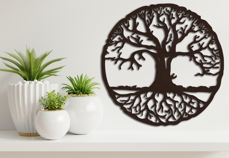 Tree of Life Wood Wall Art Wood Wall Decor Tree View İndoor Etsy