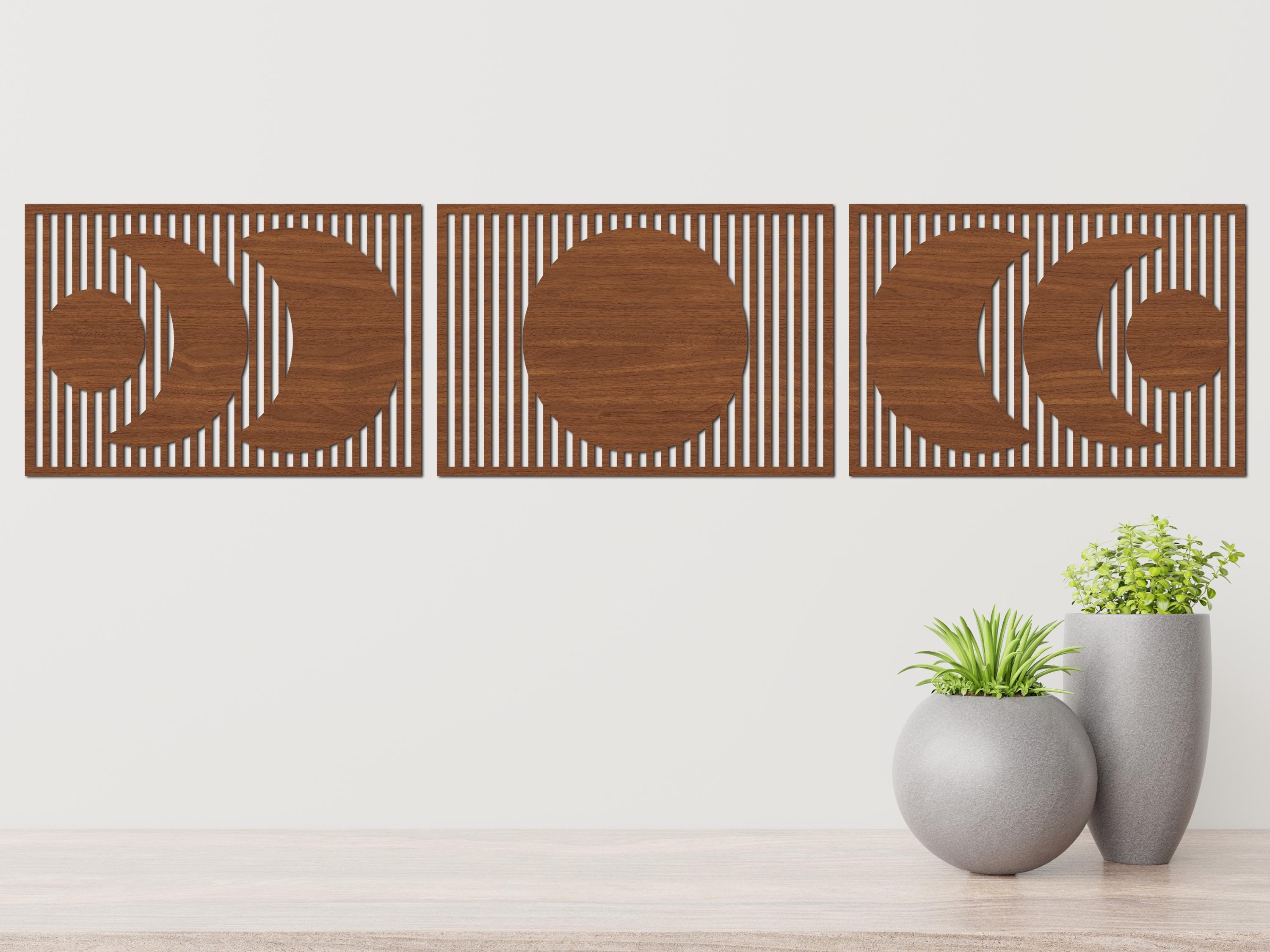 Boho Moon Wood Wall Art: Lunar Moon Phases Set of 3 - Etsy