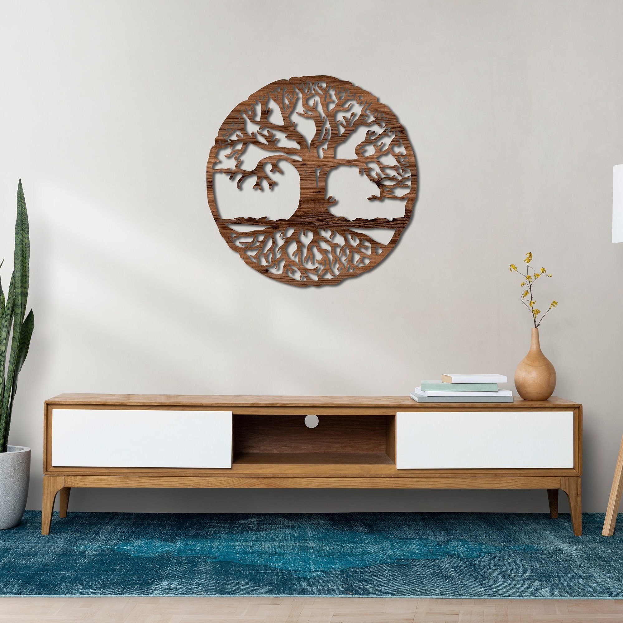 Tree of Life Wood Wall Art, Wood Wall Decor, Tree View İndoor Home Decortaion, Wooden Living Room
