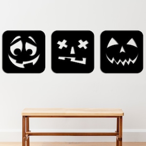 Halloween Panel Set of 3 Wood Wall Art, Wooden Halloween Shapes Wall Decor, Pumpkin Halloween Wood Panels, Wood Wall Decor
