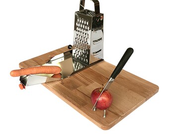 One-Handed Cutting Board | Adaptive Kitchen Equipment | One Hand Gadget | Food Preparation Set for People with Disabilities | Cook-Helper