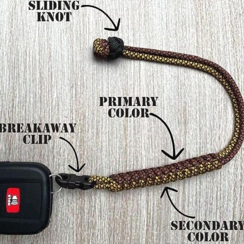 Paracord Keychain, adjustable, minimalist, EDC, tactical, custom gift, breakaway keychain, paracord, keys, birthday, favor image 1