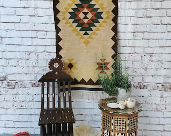 Vintage Kilim Runner Rug from Jordan - Eclectic Rug - Boho Kilim