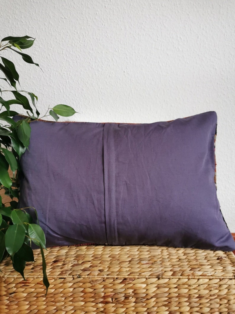 Colorful Vintage Kilim Pillow Case, Kilim Turkish Rectangular Pillows, Kilim Home Decor Cushion Cases, Bohemian Rug Sofa or Floor Pillows image 2