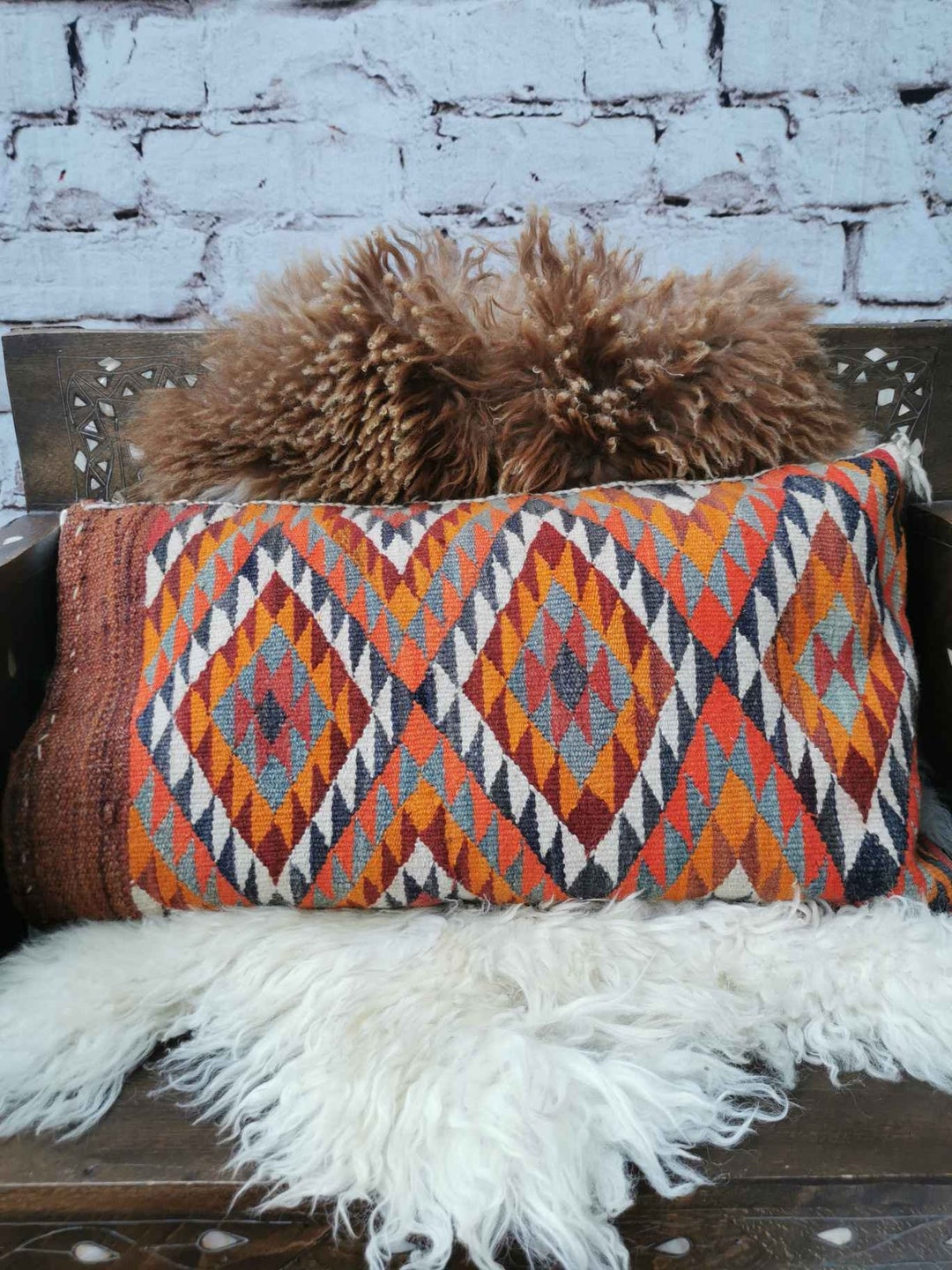 Vintage Kilim Pillow Cover From Iraq Handmade, Boho Pillow Case Etsy