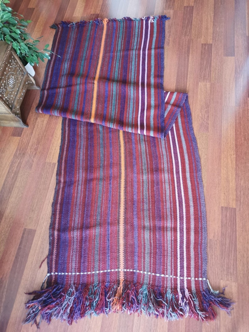 Vintage Jordanian Kilim Runner Rug 335 x 110 cm or 182 x 110 cm 335 cm x 110 cm