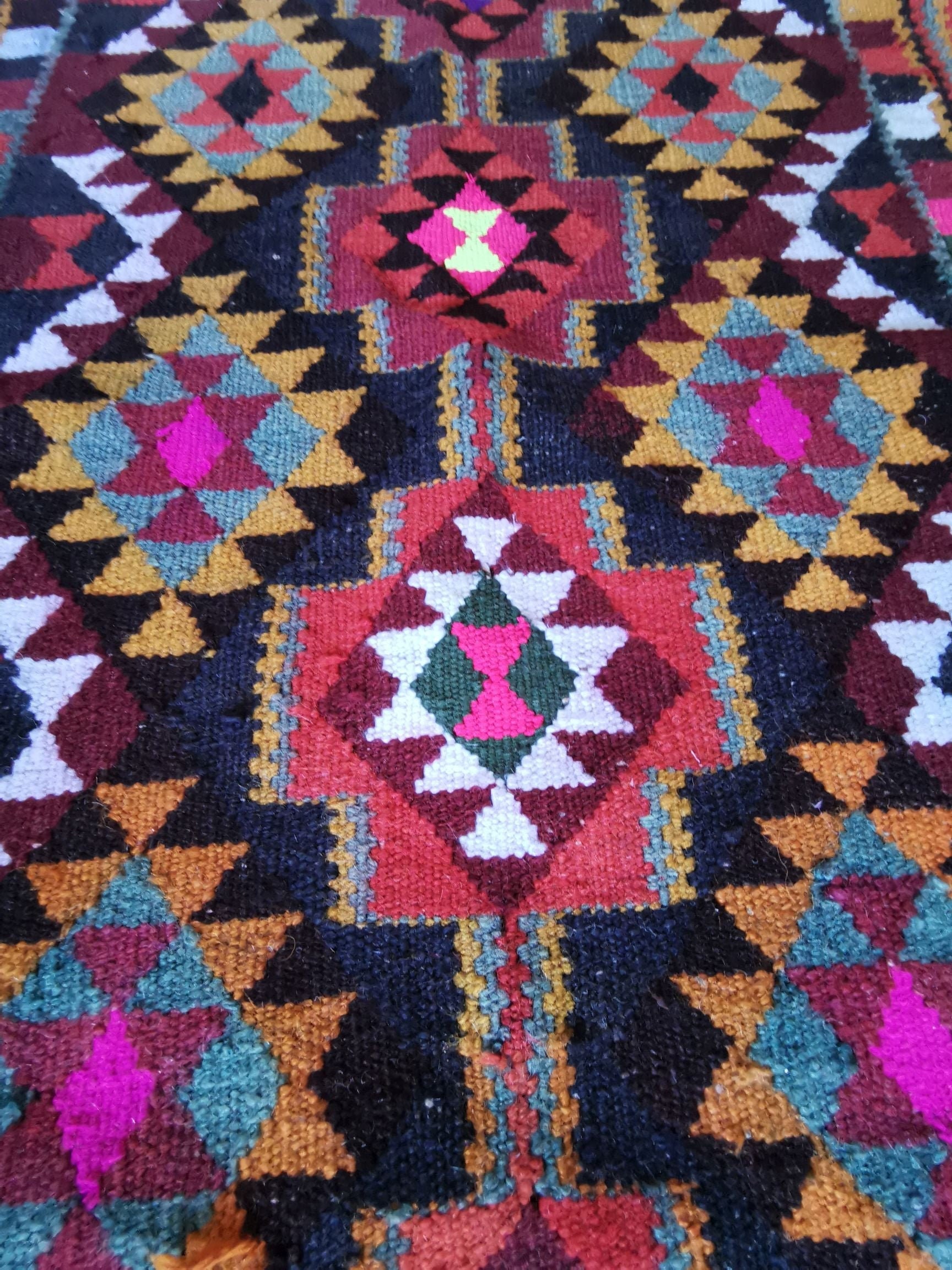 Vintage Iraqi Kilim Runner Rug Colorful Handmade Bohemian - Etsy