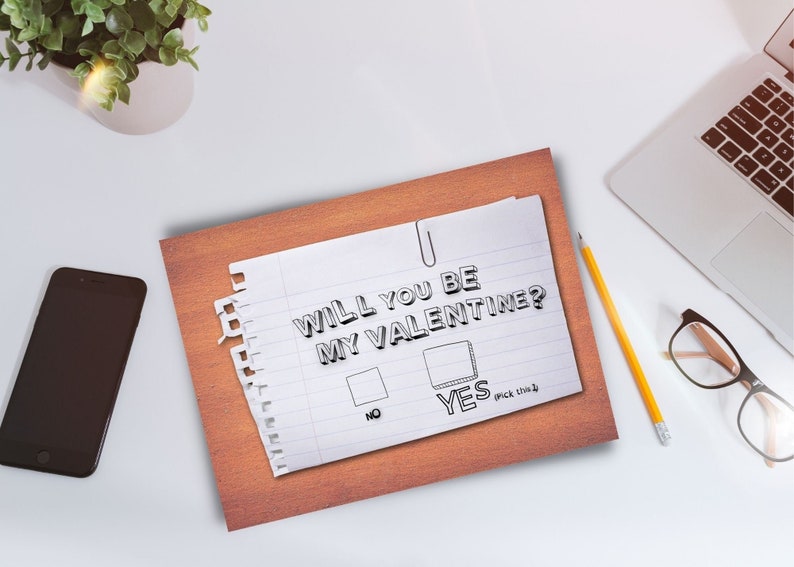 Will You Be My Valentine Printable Card Etsy