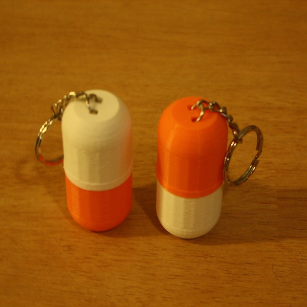 2 Per order! - Tiny Pill / Capsule - Storage and Cosplay Keychain - Small sized Containers