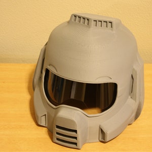 3D Printed Classic Space Marine First-Person Shooter Helmet with Detachable Visor