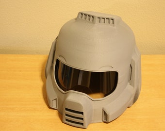 3D Printed Classic Space Marine First-Person Shooter Helmet with Detachable Visor