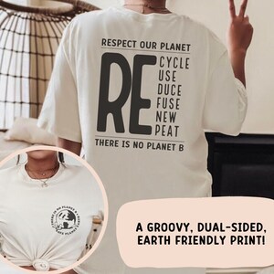 Save Planet Earth Awareness T-Shirt - &quot;There is No Planet B&quot; Trendy Graphic T-Shirt, Comfort Colors Earth Character Tee Shirt, Earth Day 247