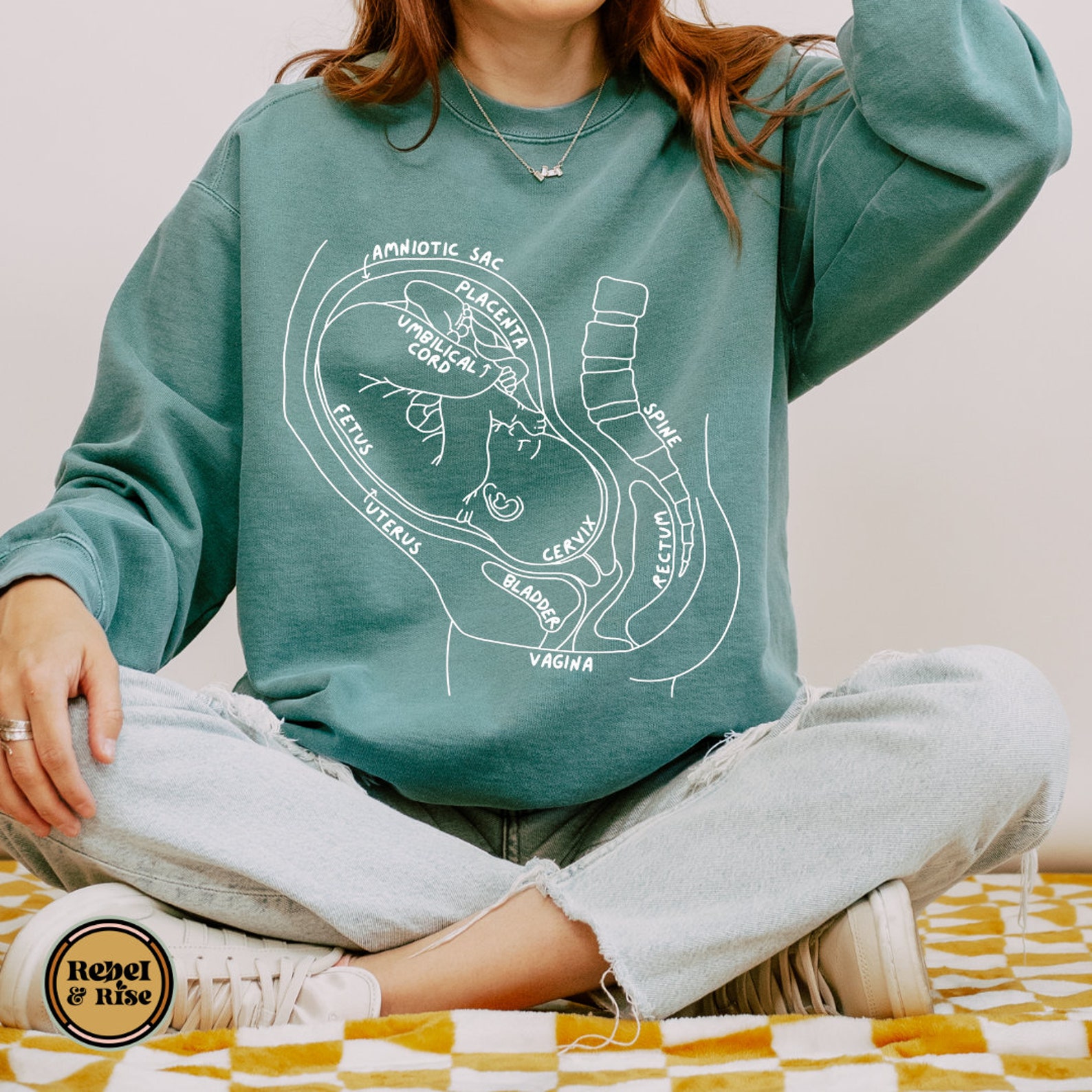 Pregnancy Female Anatomy During Pregnancy T-shirt, Fetus in Utero ...