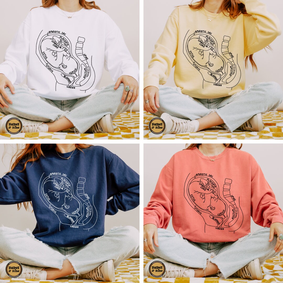 Pregnancy Female Anatomy During Pregnancy T-shirt, Fetus in Utero ...