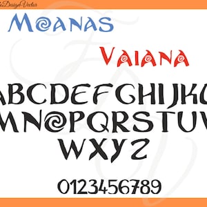 Alphabet Moanas Vaiana Svg, Dxf, Eps, Png